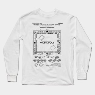 Monopoly Game Patent Black Long Sleeve T-Shirt